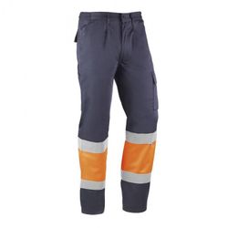 HV820/XL PANTALON MULTIBOLSILLOS 65% POLIESTER 35% ALGUANTE DE 235 GR./M² BANDAS REFLECTANTE