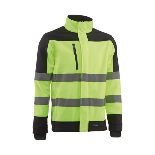 HV9910/3XL CHAQUETA CORTAVIENTOS 100% POLIESTER BANDAS REFLECTANTES COLOR AMARILLO FLUOR/