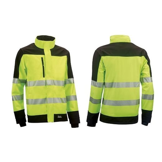 HVS9910B/M CHAQUETA CORTAVIENTOS 100% POLIESTER BANDAS REFLECTANTES COLOR AMARILLO FLUOR T-M