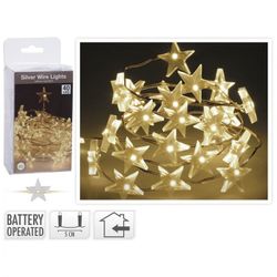 ILUMINACION 40 LEDS ESTRELLAS BCO.CALIDO