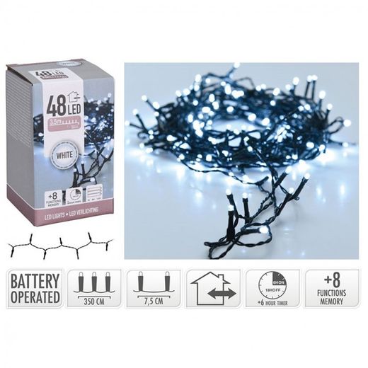 ILUMINACION 48LED INTER. C/BATER. BLNCA