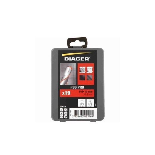 JUEGO 19 BROCAS HSS PRO DIAGER 1-10 / 0,5MM