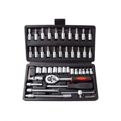 JUEGO 46 PC. LLAVES DE VASO 1/4+PUNTAS