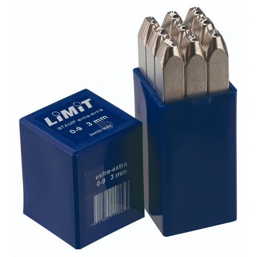 JUEGO 9 PUNZONES NUMEROS - INOX./METAL 8MM