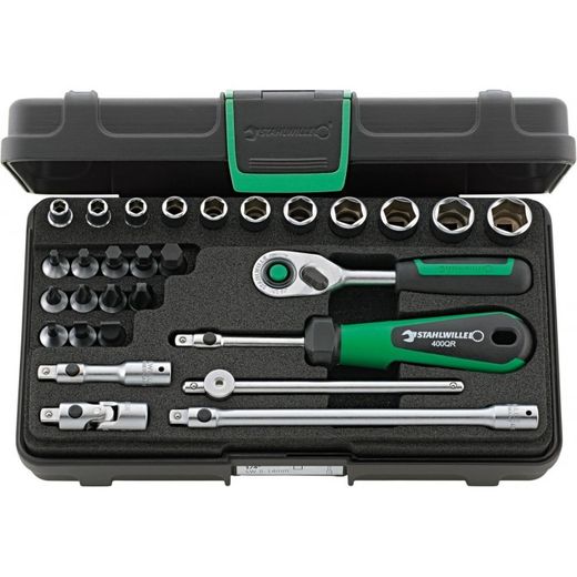 JUEGO COMPLETO DE LLAVE DE VASO 1/4" 40/23/6QR