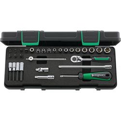 JUEGO COMPLETO DE LLAVE DE VASO 1/4" 40/23/7 KN