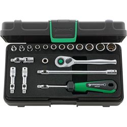 JUEGO COMPLETO DE LLAVE DE VASO 1/4" 40AD/12/7QR KN