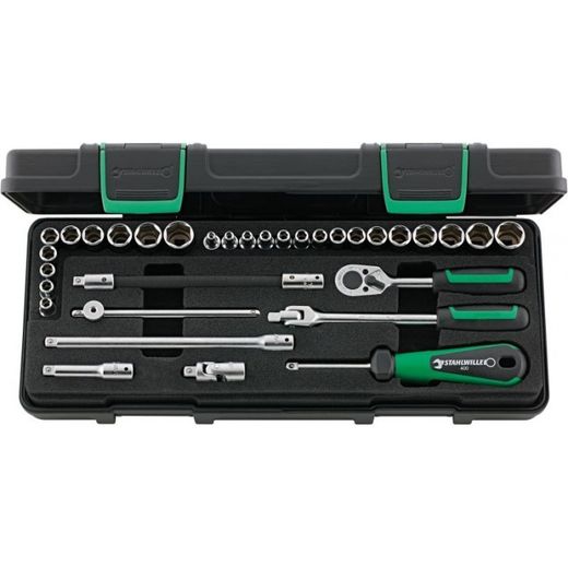 JUEGO COMPLETO DE LLAVE DE VASO 1/4" 40MA/25/8 KN