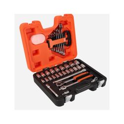 JUEGO DE LLAVE DE VASO Y LLAVES COMBINADAS, 1/2", 35 PIEZAS