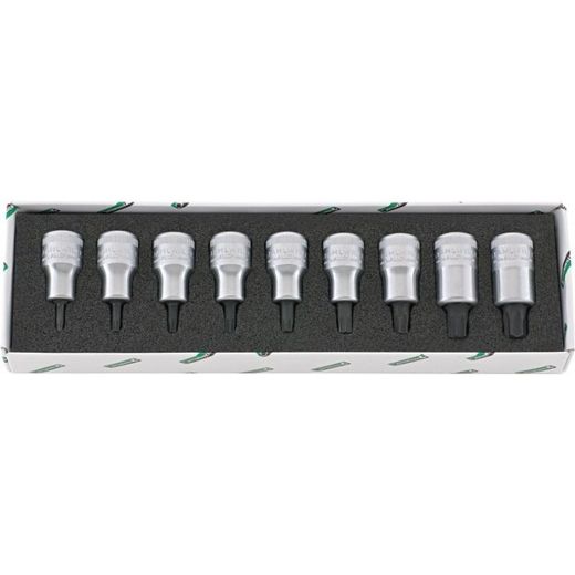 JUEGO DE LLAVES DE VASO 1/2" TORX 54TX/9