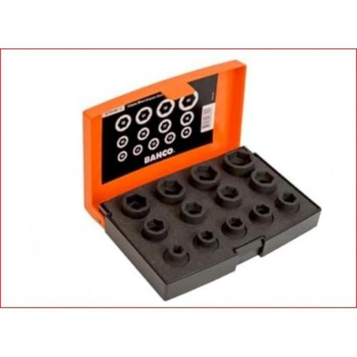 JUEGO DE VASOS DE IMPACTO ULTRACORTOS CON CUADRADILLO DE 1/2" (13.PIEZAS)