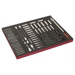 JUEGO DE VASOS Y PUNTAS DE 1/2" Y 3/8" EN BANDEJA DE FOAM 3/3 FIT&GO (177 PIEZAS)
