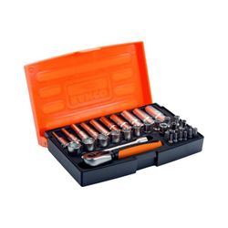 JUEGO VASOS 1/4" LARGOS 25 PZS