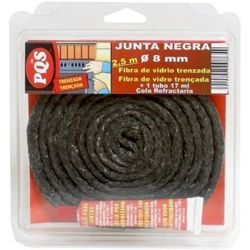 JUNTA NEGRA FIBRA VIDRIO D.8MM