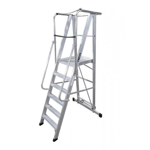 KASTLE. ESCALERA MOVIL CON PLAT. PLEG. 52X60 CM. 6 ESCALONES