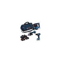 KIT DE 3 HERRAMIENTAS 18V GSR + GWS + GBH + 2 x GBA 18V 4.0 Ah + GAL 18V-40 + BOLSA