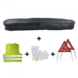 KIT EMERGENCIA BOLSA PVC+2TRIANGULOS+CHALECO+GUANTES