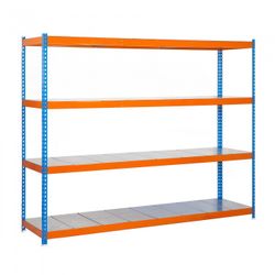 KIT ESTANTERIA ECOFORTE 1206-4 METAL AZUL/NARANJA/GALVA