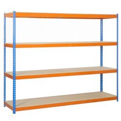 KIT ESTANTERIA ECOFORTE 1804-4 CHIPBOARD AZUL/NARANAJA/MADERA