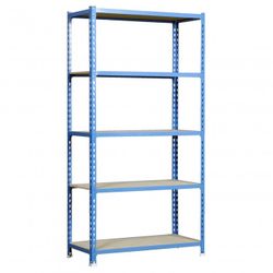 KIT ESTANTERIA MADERCLICK PLUS 5/400 AZUL/MADERA