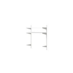 KIT SOPORTE DOBLE BLANCO 2 CREMALLERAS 100 CM+ 6 CARTELAS 37CM