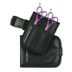 KIT TIJERAS PELUQ. ALUMINIUM MORADA 5,5" FIL