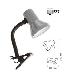 LAMPARA GRIS CON PINZA E27