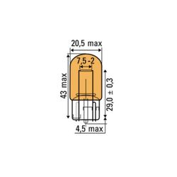 LAMPARA OBN 12V SIN CASQUILLO T20 AMBAR