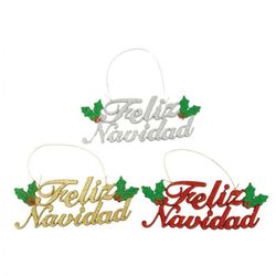 LETRERO FELIZ NAVIDAD PURPURA SURTIDOS