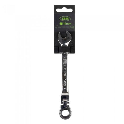 LLAVE COMBINADA ARTICULADA CON TRINQUETE 14MM - ACABADO BRILLANTE