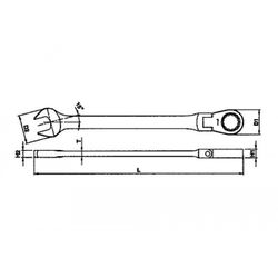 LLAVE COMBINADA CARRACA ARTICULADA 13MM 600513RF