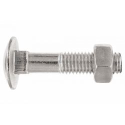 (M8X70) TORNILLO CON CABEZA REDONDA CON CUELLO CUADRADO Y TUERCA HEXAGONAL. CINCADO(100U)