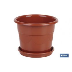 MACETA DALIA COLOR MARRON 36.5X32.5 + PLATO 31.5CM