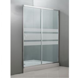 MAMPARA FRONTAL DUCHA 120CM CROMO 2P
