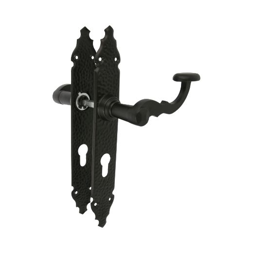 Amig 7816 | manilla con placa 100pb | 280 x 44 mm | placa de acero, tirador de zamak | negro