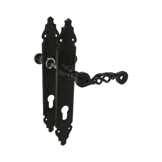 Amig 20483 | manilla con placa 102pb | 280 x 44 mm | placa de acero, tirador de zamak | negro