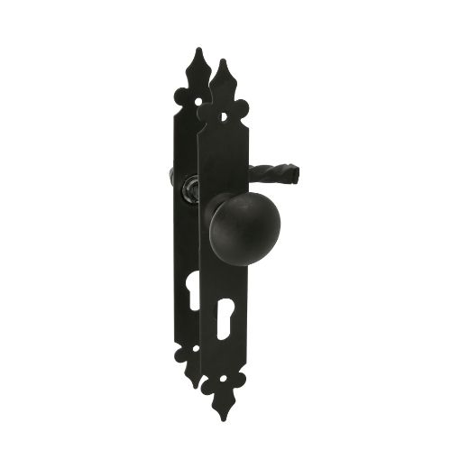 Amig 21682 | manilla + pomo fijo 106pb | 270 x 36 mm | placa de acero, tirador de zamak | negro