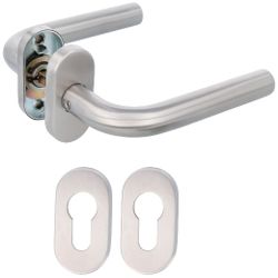 Amig 9954 | manilla con roseta 4o | 61 x 32 mm | acero inoxidable 18/8 | mate
