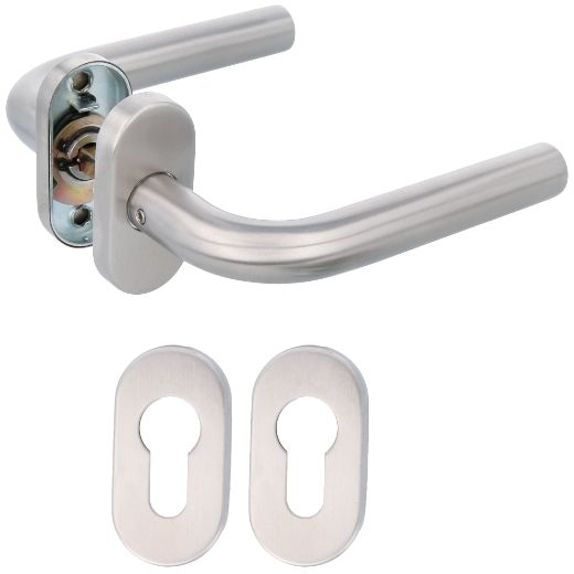 Amig 9954 | manilla con roseta 4o | 61 x 32 mm | acero inoxidable 18/8 | mate