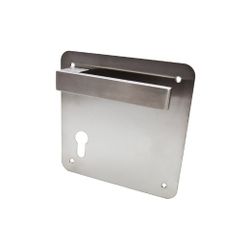 Manilla tundra de placa cuadrada, privacidad 85mm inox 316l.