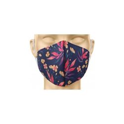 MASCARILLA REUTILIZABLE TEXTIL FLORES OSCURA
