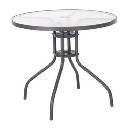 MESA ACERO/VIDRIOD.80 CM. BASIC