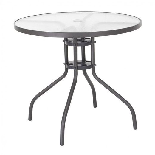 MESA ACERO/VIDRIOD.80 CM. BASIC