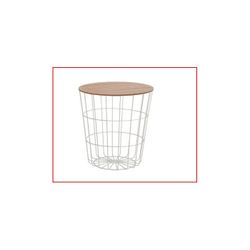MESA MADERA/ACERO D.39X41 CM. BLANCO