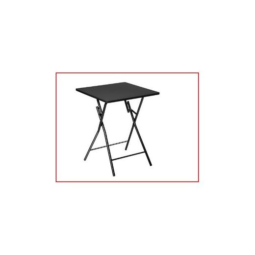 MESA PLEGABLE NEGRA DE PVC Y PIEL SINT.