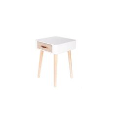 MESITA DE NOCHE BLANCA 1 CAJON MADERA