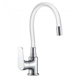 MONOMANDO JAVA FREGADERO GOMA FLEXIBLE BLANCO