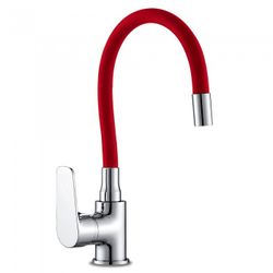 MONOMANDO JAVA FREGADERO GOMA FLEXIBLE ROJO
