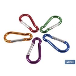 MOSQUETON ALUMINIO COLORES 5X50