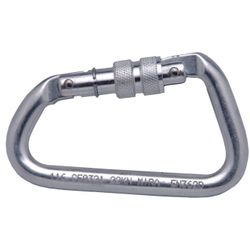 MOSQUETON DE ALUMINIO CON CIERRE DE VIROLA DE ROSCA. APERTURA 22 MM.